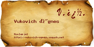 Vukovich Ágnes névjegykártya