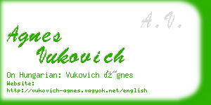 agnes vukovich business card